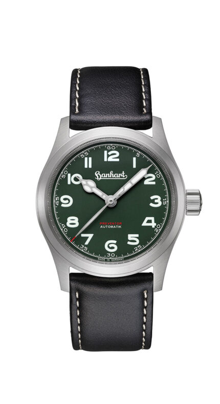 Hanhart MAD Preventor HD12, 36 mm, am schwarzen Kalbslederband