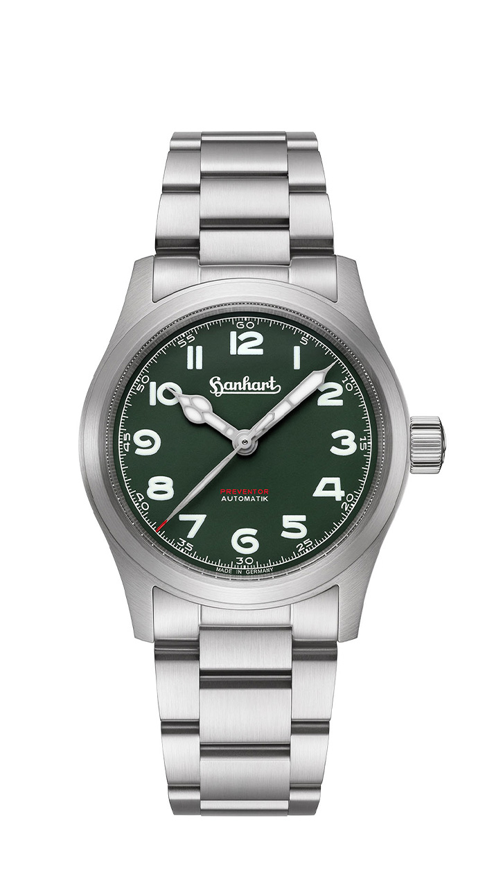 Hanhart MAD Preventor HD12, 36 mm, am Edelstahlarmband